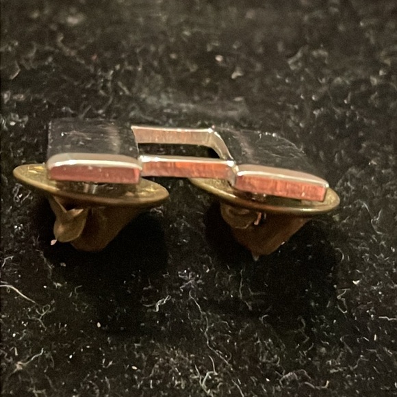 Vintage 0.75” WWII US Military Army silver tone small tooth Captain bars - Picture 8 of 15